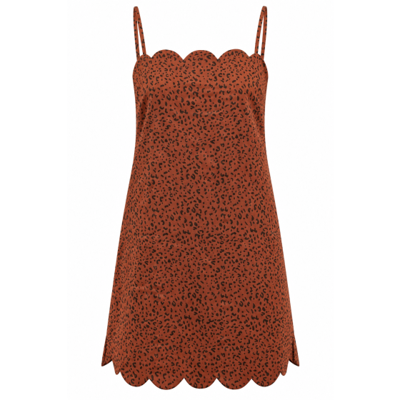 For The Day Brown Cheetah Print Mini Dress