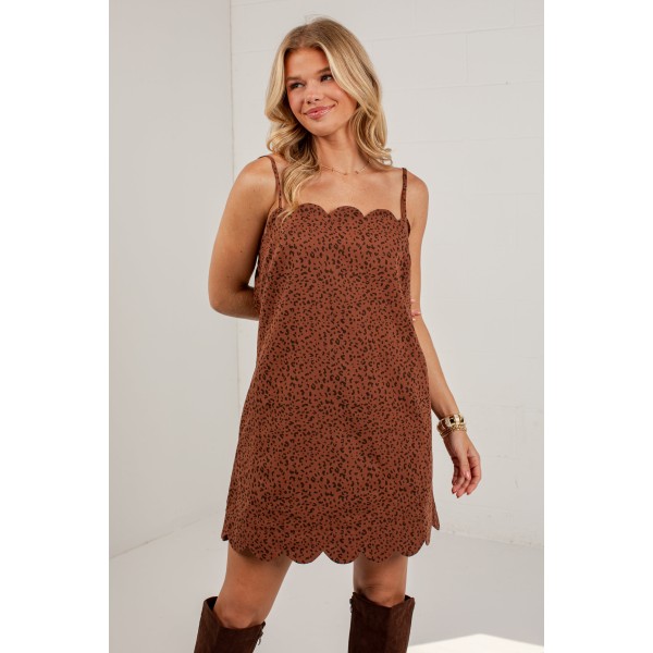 For The Day Brown Cheetah Print Mini Dress