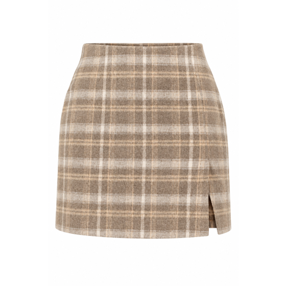 Going Home Grey Plaid Mini Skirt