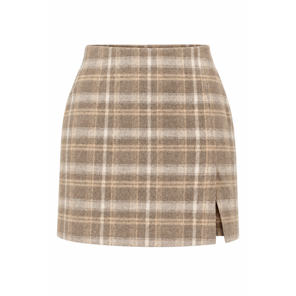 Going Home Grey Plaid Mini Skirt