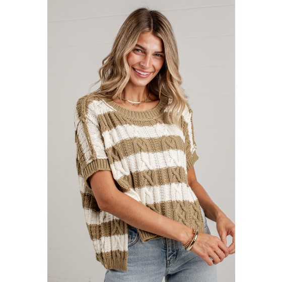 Olive You More Striped Sweater