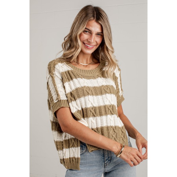Olive You More Striped Sweater