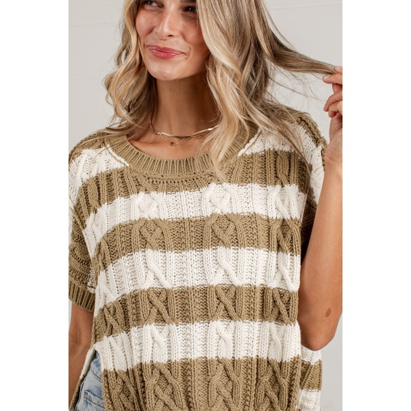 Olive You More Striped Sweater