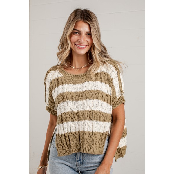 Olive You More Striped Sweater