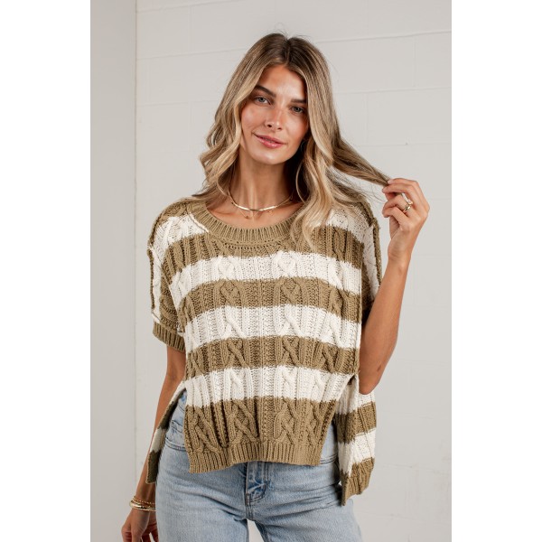 Olive You More Striped Sweater