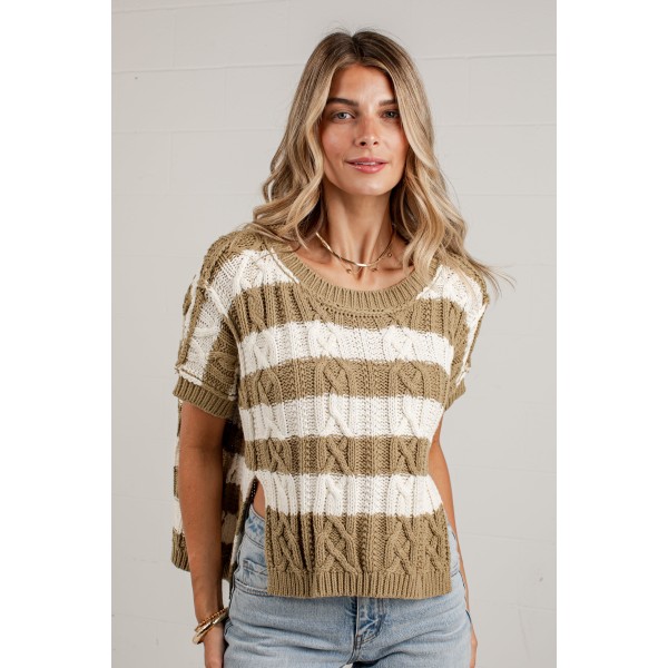 Olive You More Striped Sweater
