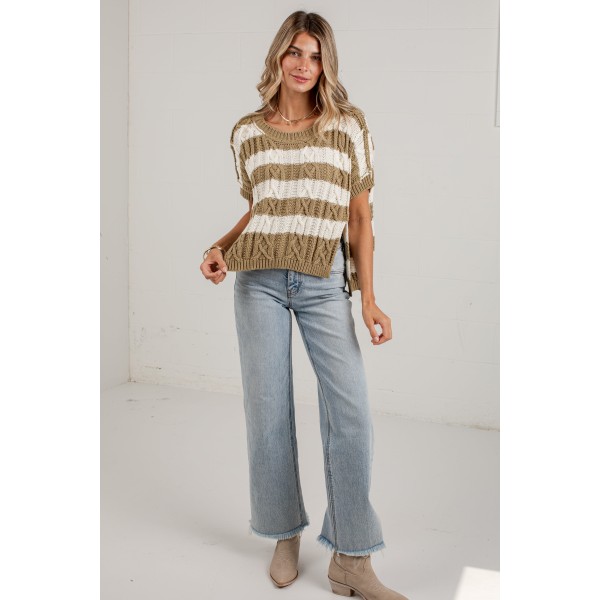 Olive You More Striped Sweater