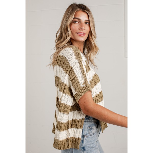 Olive You More Striped Sweater