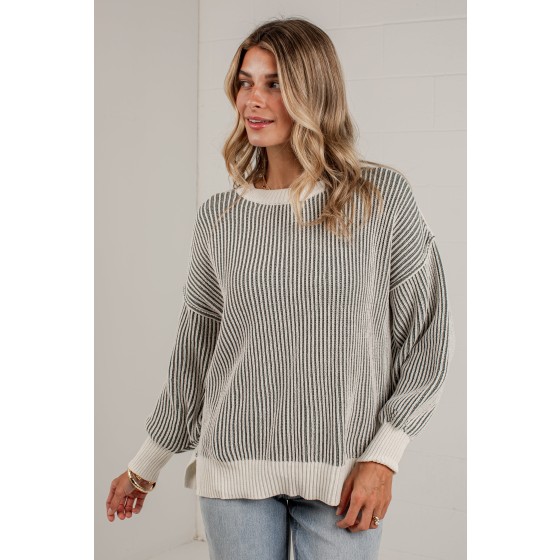 A Slower Pace Striped Sweater