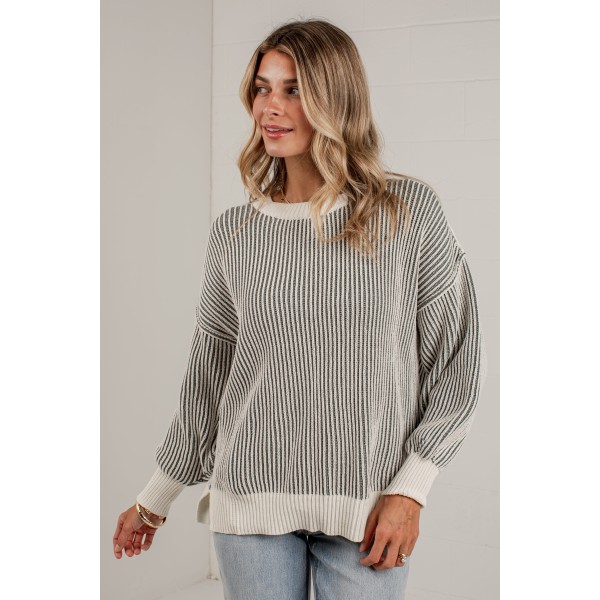 A Slower Pace Striped Sweater