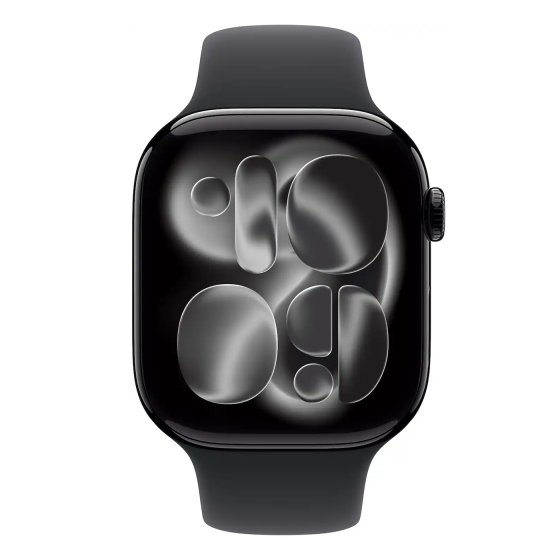 Apple Watch Series 11 46mm GPS Jet Black Case w Black Sport Band M/L MEUX4LW/A