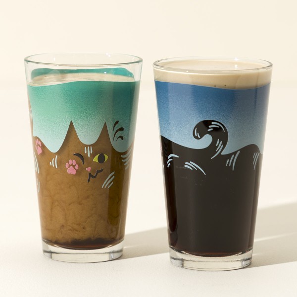 液体にゃんこ ビアグラス2個セット