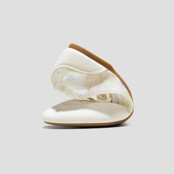 Healing Garden Square-Toe Lace-Up Sneakerinas (Cristina) - Cream-French Floral Print