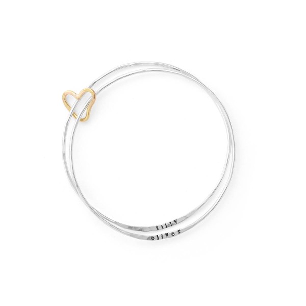 Personalized All Heart Bangle Set