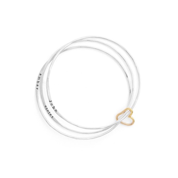 Personalized All Heart Bangle Set