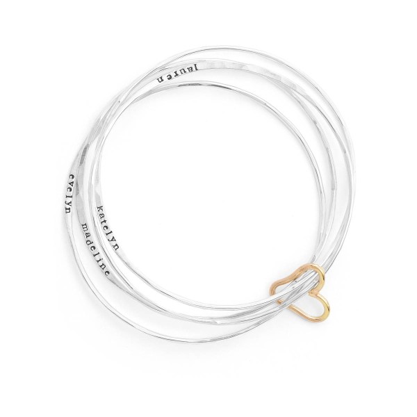 Personalized All Heart Bangle Set
