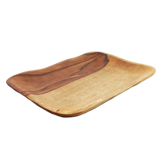 15" Handmade Wooden Serving Tray for Decor & Hosting