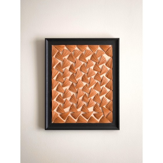 11x14 Vegetable-Tanned Leather Fan Pattern Wall Art